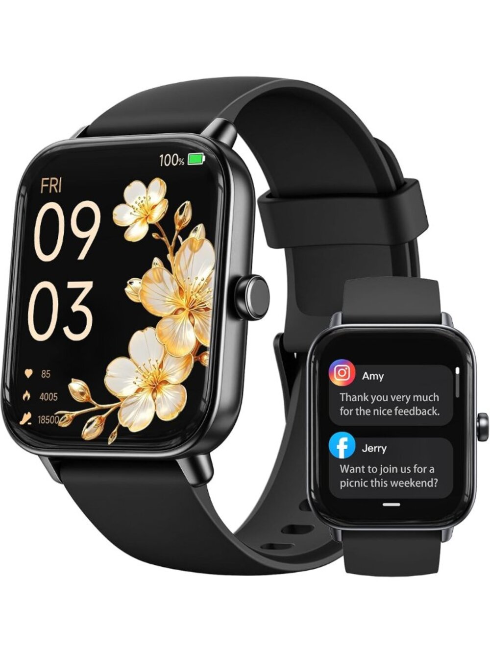Men's Smart Watch 1.85'' AMOLED Display, Alexa Built-in, Fitness Tracker